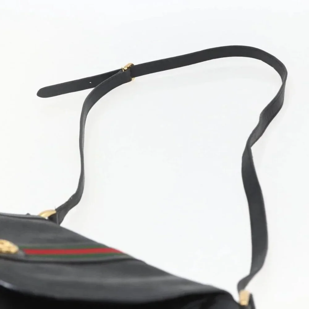 GUCCI Micro GG Supreme Web Sherry Line Bag PVC Black 001 115 0914 Auth 157221